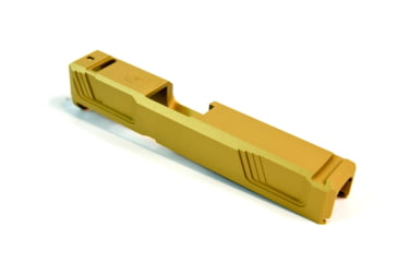 Image of Gun Cuts Raider Slide for Glock 26, No Optic Cut, Gold, GC-G26-RAI-GOL-NO