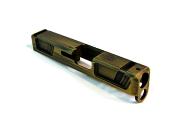Image of Gun Cuts Raider Slide for Glock 26, Optic Cut, Battleworn Gold, GC-G26-RAI-GOLBW-RMR