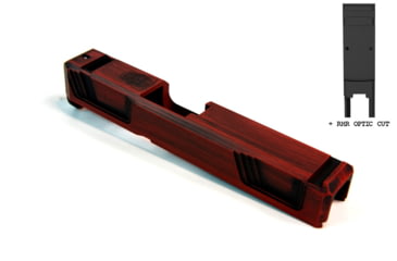 Image of Gun Cuts Raider Slide for Glock 26, Optic Cut, Battleworn USMC Red, GC-G26-RAI-UREBW-RMR