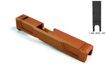 Image of Gun Cuts Raider Slide for Glock 26, Optic Cut, Copper, GC-G26-RAI-COP-RMR