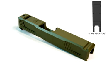 Image of Gun Cuts Raider Slide for Glock 26, Optic Cut, Noveske Bazooka Green, GC-G26-RAI-NBG-RMR