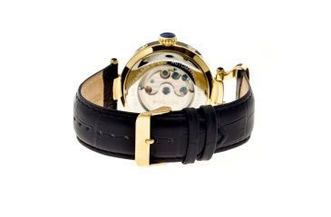 Image of Heritor Automatic HR3303 Ganzi Mens Watch, 44mm, Black Strap, Gold Dial HERHR3303