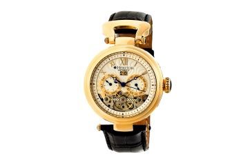 Image of Heritor Automatic HR3303 Ganzi Mens Watch, 44mm, Black Strap, Gold Dial HERHR3303