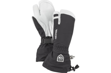 Image of Hestra Army Leather Heli Ski 3 Finger Glove - Unisex, Black, 5, 30572-100-05