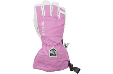 Image of Hestra Army Leather Heli Ski Jr. 5 Finger Glove, Cerise, 3, 30560-920-03