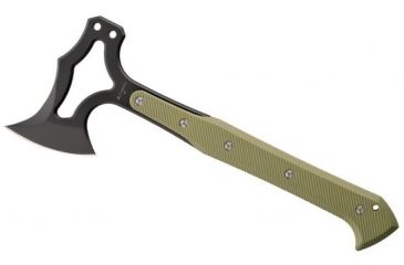 Image of Hogue EX-T01 Tomahawk,S-7 Black Blade,G10 Olive Drab Green Scales,Sheath 35778