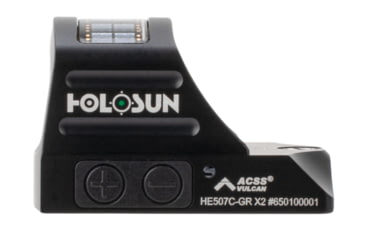 Image of Holosun HE507C-X2 Pistol Green Dot Sight, 10 MOA ACSS Vulcan Reticle, Hardcoat Anodized, Black, HE507C-GR-X2-ACSS