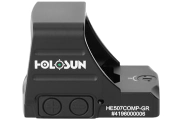 Image of Holosun HE507COMP Open Reflex Optical Sight, 2 MOA Dot, Green CRS Competition Reticle, Black, HE507COMP-GR