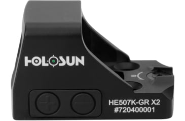 Image of Holosun HE507K-GR X2 Green Dot Reflex Sight, 1x, Green Circle Dot/ 2 MOA Dot/ 32 MOA Circle Reticles, Anodized, Black, HE507K-GR X2
