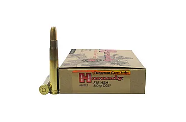 Hornady Dangerous Game .375 H&H Magnum 300 Grain Dangerous Game Solid Centerfire Rifle Ammunition, 20