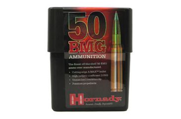 Hornady Match .50 BMG 750 Grain A-MAX Brass Cased Centerfire Rifle Ammunition, 10, SBT