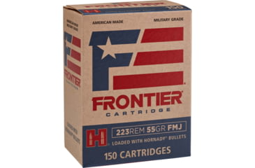 Image of Hornady Frontier .223 Remington 55 grain Full Metal Jacket Brass Cased Centerfire Rifle Ammo, 150 Rounds, FR1015