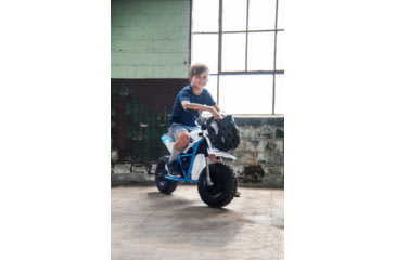 Image of Huffy CR8-R Battery Operated Ride On Minibike, White/Blue, 33in, 17201
