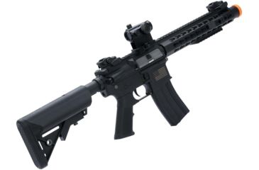 Image of Matrix Sportsline M4 RIS Airsoft AEG Rifle w/G2 Micro-Switch Gearbox, 10in Keymod w/Suppressor, Black, Large, ST-AEG-270-A-BK