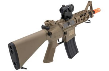 Image of Matrix Sportsline M4 RIS Airsoft AEG Rifle w/G2 Micro-Switch Gearbox, 5in Stubby Fixed Stock, Dark Earth, Large, ST-AEG-293-DE