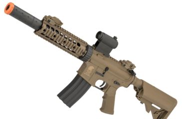 Image of Matrix Sportsline M4 RIS Airsoft AEG Rifle w/G2 Micro-Switch Gearbox, CQB-R, Dark Earth, Large, ST-AEG-297A-DE