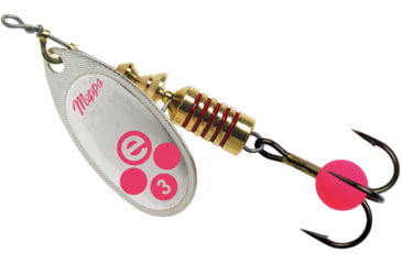 Image of Mepps Aglia-e In-Line Spinner, 2 1/2in, 1/4 oz, Treble Hook w/Egg, Silver-Hot Pink, BE3 SHP