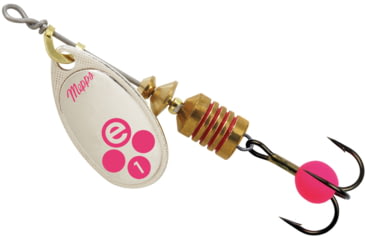 Image of Mepps Aglia-e In-Line Spinner, 2in, 1/8 oz, Treble Hook w/Egg, Silver-Hot Pink, BE1 SHP
