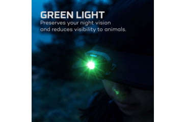 Image of Nebo Mycro Turbo Mode Rechargeable Headlamp and Cap Light, Green LED, 160 Lumens, Black, NEB-HLP-1002