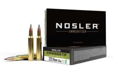 Image of Nosler .223 Remington, E-Tip , 55 grain, Brass Cased, 20 Rounds, 40150