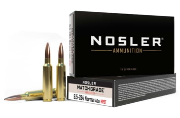 Nosler 6.5-284 Norma Custom Competition 140 grain Brass Cased Rifle Ammunition, 20, BTHP