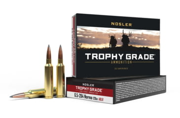 Nosler 6.5-284 Norma Long Range AccuBond 129 grain Brass Cased Rifle Ammunition, 20, SBT