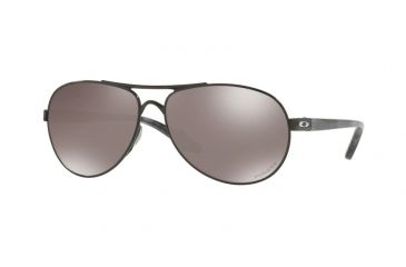 Image of Oakley Feedback Womens Sunglasses 407934-59 - Polished Black Frame, Prizm Black Polarized Lenses
