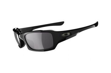 Image of Oakley Fives Squared Mens Sunglasses Polished Black Frame, Grey Lens OO9238-04