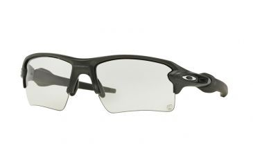 Image of Oakley Flak 2.0 XL Sunglasses 918816-59 - Steel Frame, Clear To Black Photochromic Lenses
