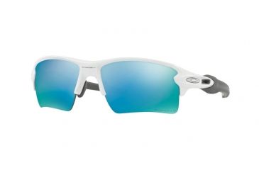 Image of Oakley Flak 2.0 XL Sunglasses 918882-59 - Polished White Frame, Prizm Deep H2o Polarized Lenses