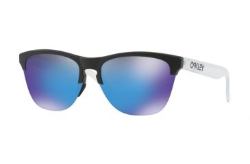 Image of Oakley FROGSKINS LITE OO9374 Sunglasses 937402-63 - Matte Black Frame, Prizm Sapphire Lenses
