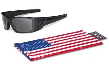Image of Oakley SI Fuel Cell Sunglasses, Matte Black/Tonal Flag Frame, Grey Lens OO9096-29