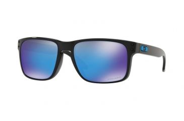 Image of Oakley Holbrook Sunglasses - Men's, Polished Black Frame, Prizm Sapphire Lenses, OO9102-9102F5-55
