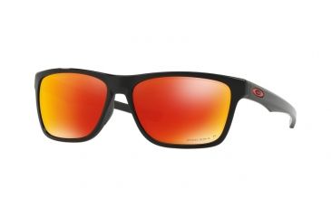 Image of Oakley HOLSTON OO9334 Sunglasses 933412-58 - Polished Black Frame, Prizm Ruby Polarized Lenses