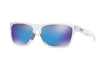 Image of Oakley HOLSTON OO9334 Sunglasses 933413-58 - Polished Clear Frame, Prizm Sapphire Lenses