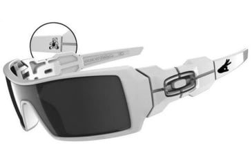 Image of Oakley Oil Rig T-Pain Polished White Frame w/ Black Iridium Lenses Sunglasses 03-462