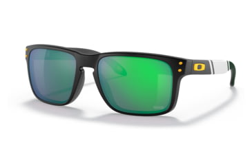 Image of Oakley OO9102 Holbrook Sunglasses - Men's, GB Matte Black Frame, Prizm Jade Lens, 55, OO9102-9102R3-55