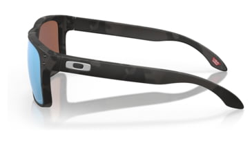Image of Oakley OO9102 Holbrook Sunglasses - Mens, Matte Black Camo Frame, Prizm Deep Water Polarized Lens, 55, OO9102-9102T9-55