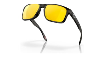 Image of Oakley OO9102 Holbrook Sunglasses - Mens, Matte Black Tortoise Frame, Prizm 24K Polarized Lens, 55, OO9102-9102O3-55