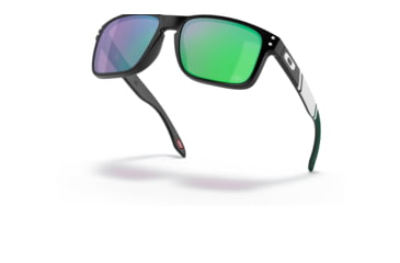 Image of Oakley OO9102 Holbrook Sunglasses - Men's, NYJ Matte Black Frame, Prizm Jade Lens, 55, OO9102-9102S6-55