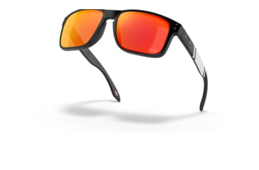 Image of Oakley OO9102 Holbrook Sunglasses - Mens, TB Matte Black Frame, Prizm Ruby Lens, 55, OO9102-9102T1-55