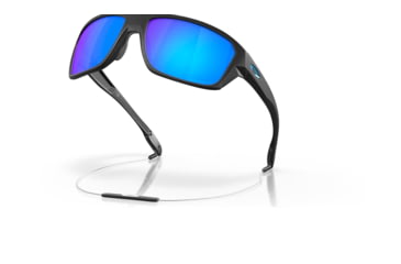 Image of Oakley OO9416 Split Shot Sunglasses - Men's, Matte Black Frame w/Blue Logo, Prizm Sapphire Polarized Lens, 64, OO9416-941631-64