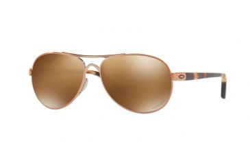 Image of Oakley TIE BREAKER OO4108 Sunglasses 410817-56 - Rose Gold Frame, Prizm Tungsten Polarized Lenses