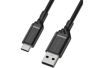 Image of OtterBox USB-C to USB-A Cable 2m, Black/Black, 78-52659