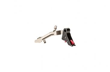 Image of Overwatch Precision TAC Trigger for Glock 43/48, Flat, Type III Hard Anodized, Black/Red, 28326
