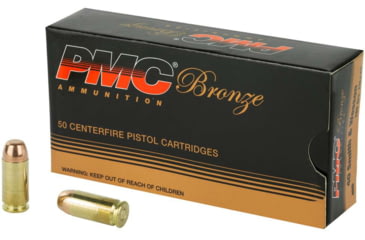 PMC Bronze Ammunition .40 S&W 165 Grain Full Metal Jacket Brass Casing Centerfire Pistol Ammunition, 50, FMJ