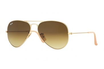 Image of Ray-Ban Aviator Large Metal Sunglasses RB3025 112/85-5514 - Matte Gold Frame, Brown Gradient Lenses