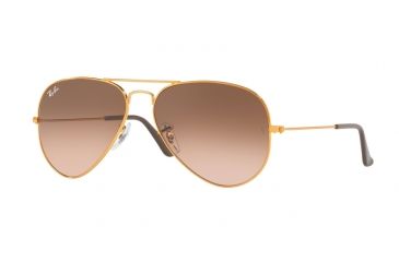 Image of Ray-Ban Aviator Large Metal Sunglasses RB3025 9001A5-55 - Shiny Light Bronze Frame, Pink Gradient Brown Lenses