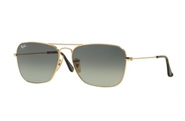 Image of Ray-Ban Caravan Sunglasses RB3136 181/71-55 - Gold Frame, Light Grey Gradient Dark Grey Lenses