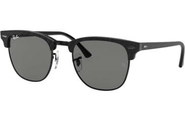 Image of Ray-Ban Clubmaster RB3016 Sunglasses, Wrinkled Black On Black, 49, RB3016-1305B1-49